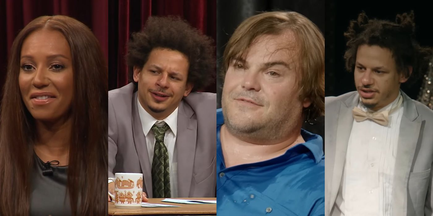 Split image of some of The Eric Andre Show's funniest questions.