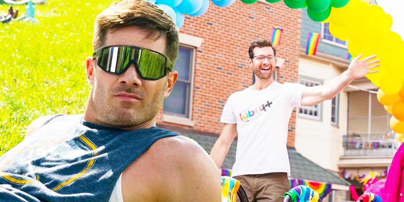 Bros: Aaron in the park and Bobby at Pride