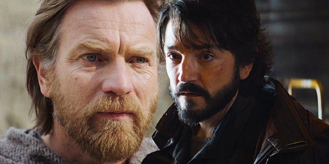 Ewan McGregor as Obi-wan Kenobi in Obi-Wan Kenobi and Diego Luna as Cassian Andor in Andor episode 1