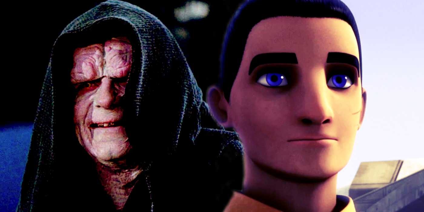 Ezra Bridger and  Emperor Palpatine in Star Wars.