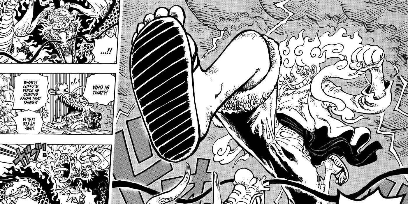 Luffy melawan Kaido di manga One Piece.