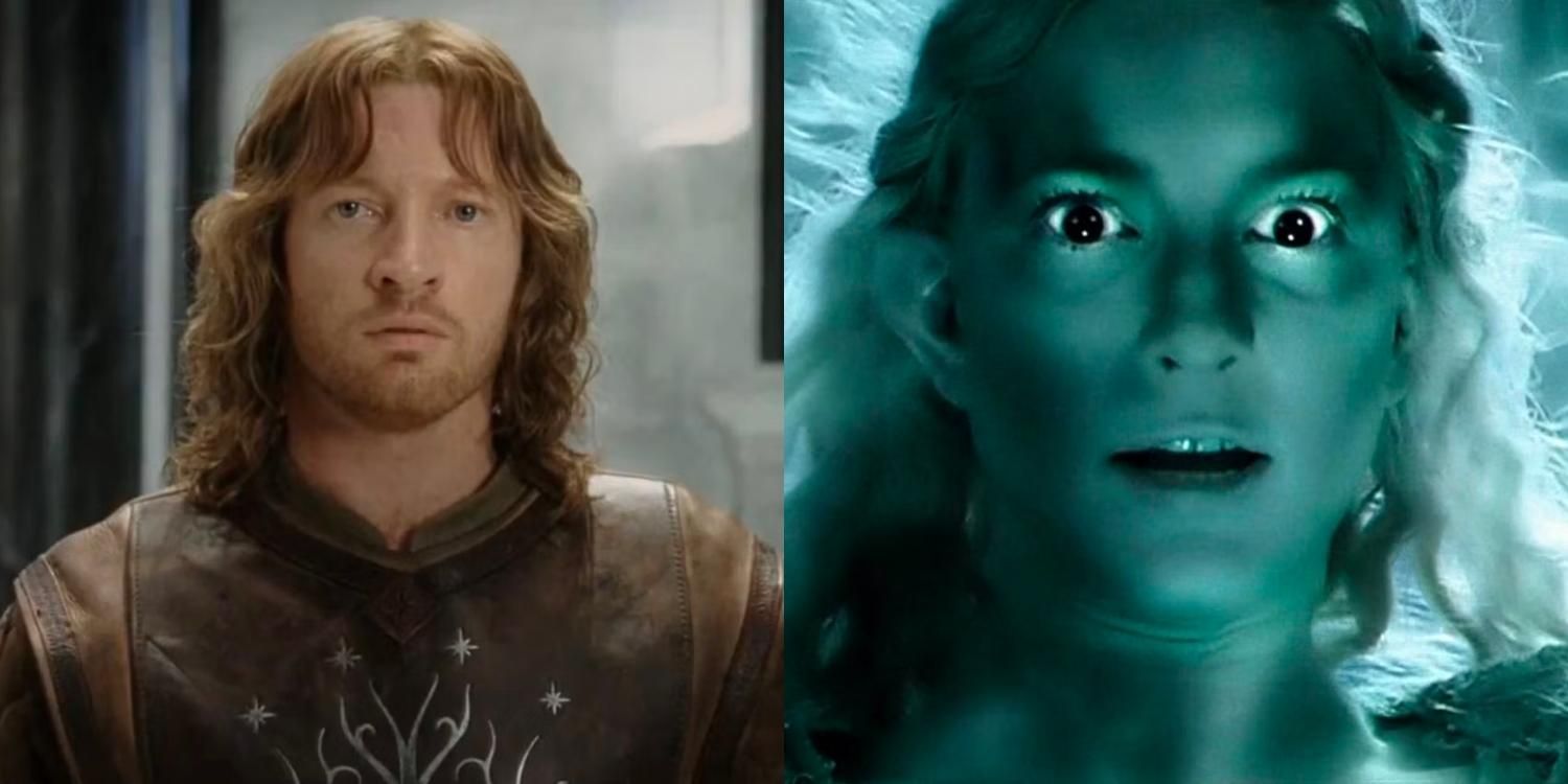 Faramir looking serious and Galadriel when offered the One Ring