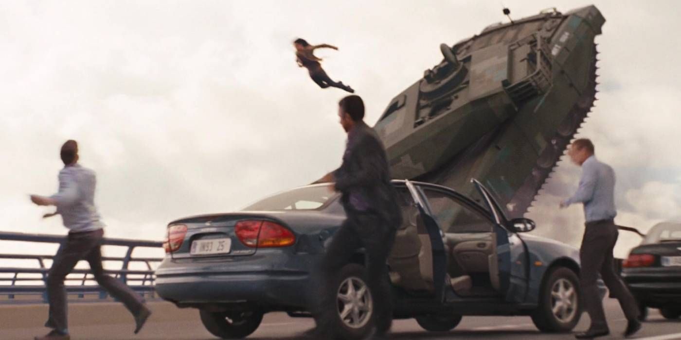 Letty gets launched off a tanker in Fast & Furious 6