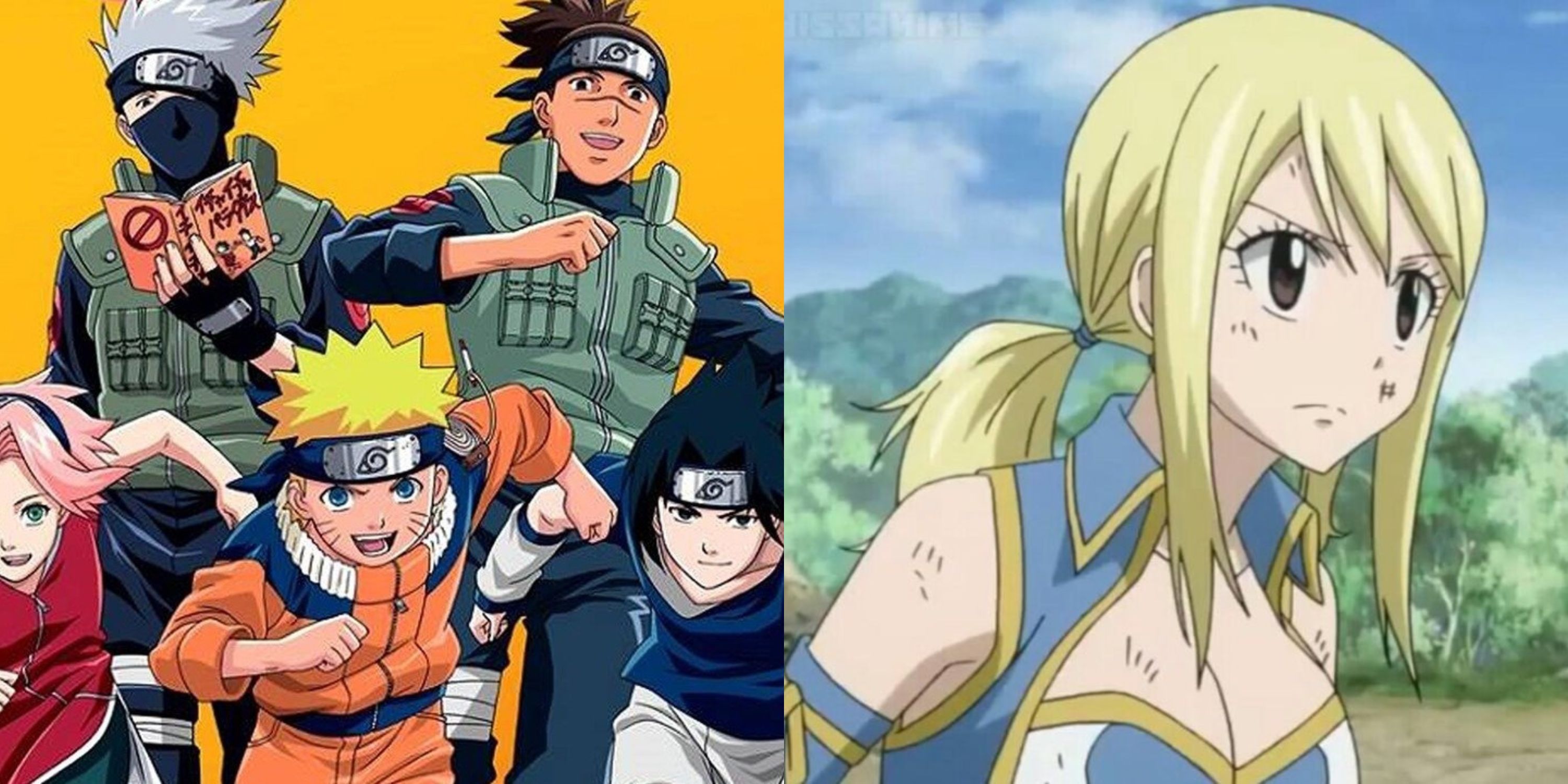 Featured image split a poster for the original Naruto series and a scene from Fairy Tail