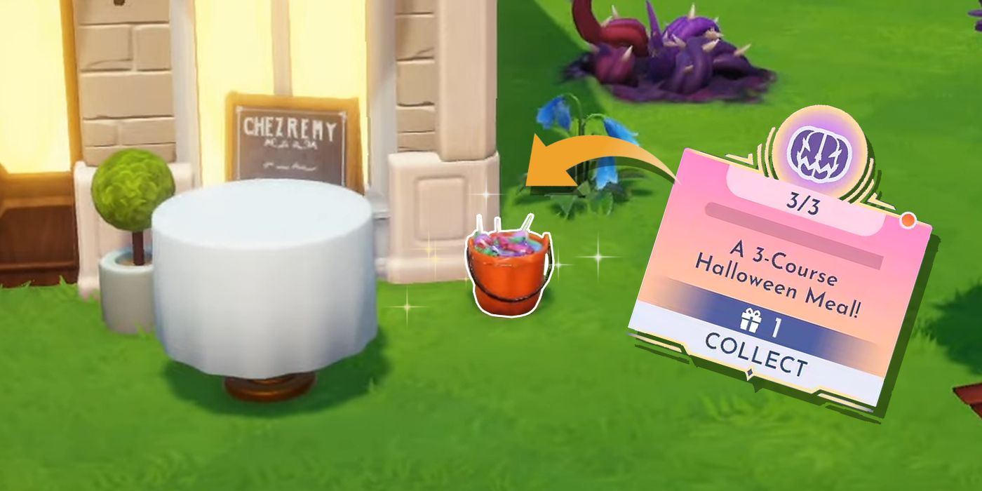 Finding Buckets of Candy for A 3-Course Halloween Meal in Disney Dreamlight Valley
