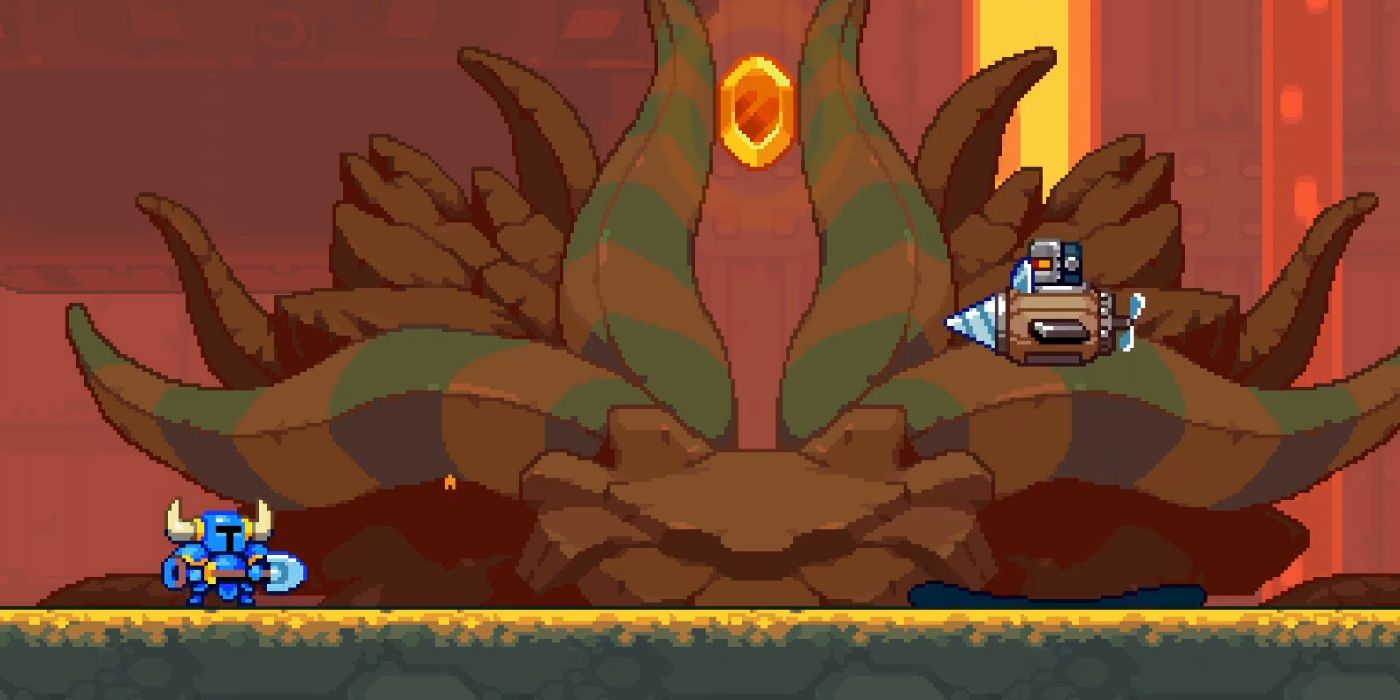 First Phase of the Tinker Knight Boss Battle in Shovel Knight Dig