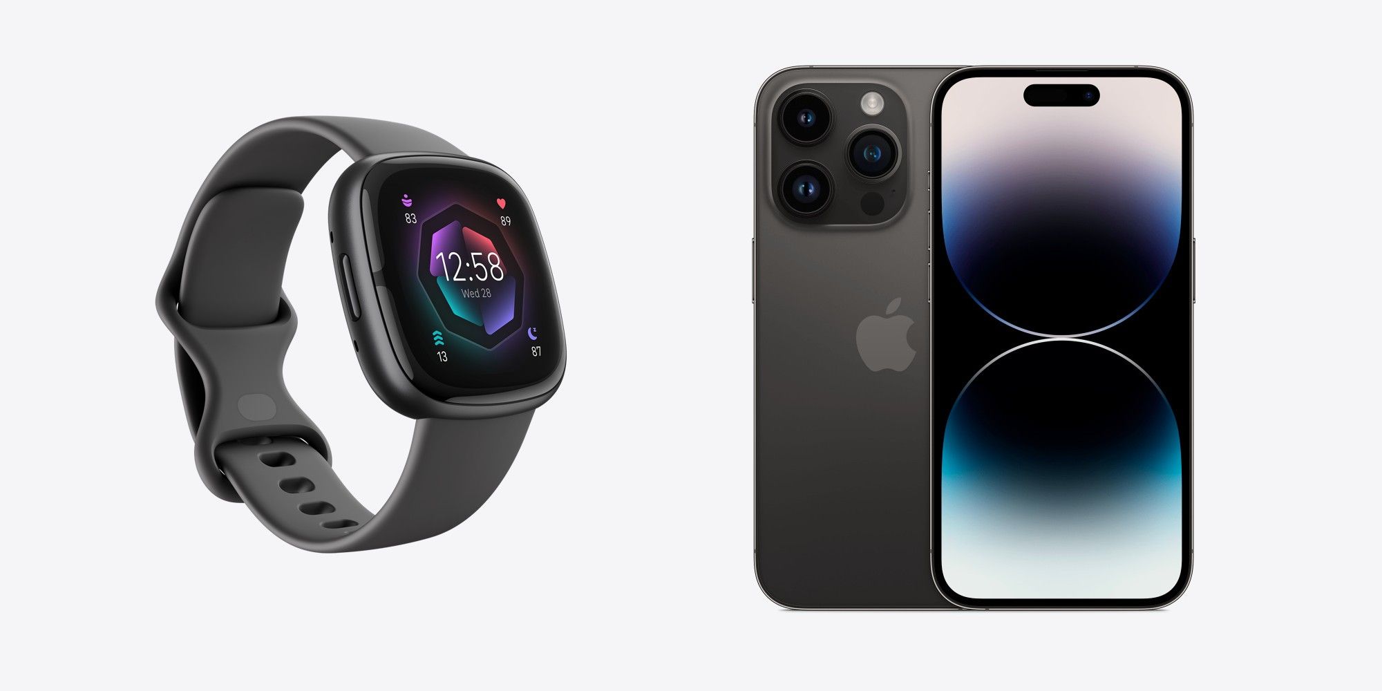 Fitbit Sense 2 and iPhone 14 Pro