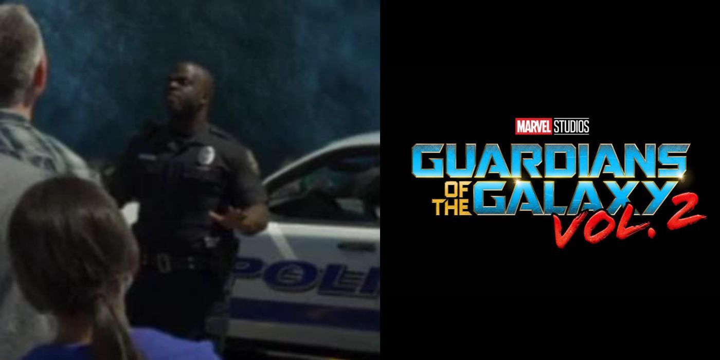 Fitzgibbon calming people down in Guardians of the Galaxy Vol. 2