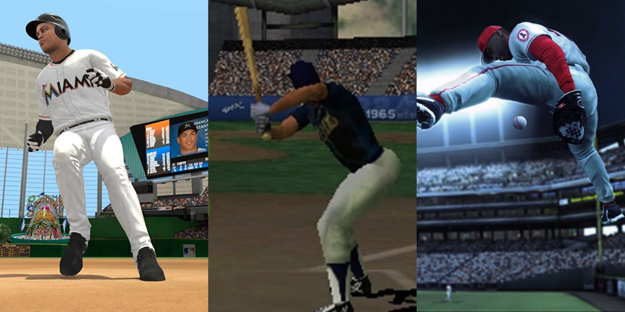 Split image of MLB 2K13, All-Star Baseball and The Bigs