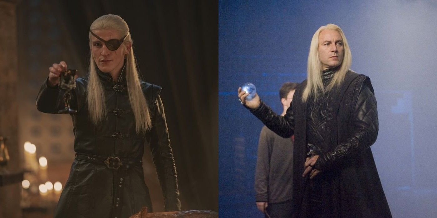 Prince Aemond Targaryen and Lucius Malfoy in their franchises.