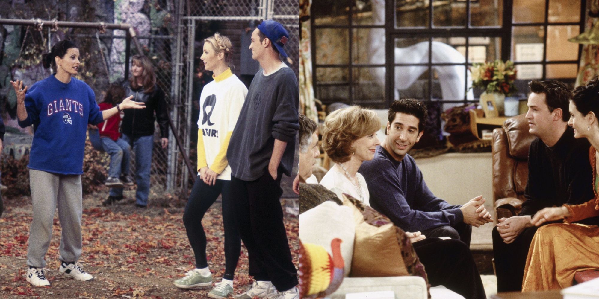 Split image showing Thanksgiving episodes Of Friends.