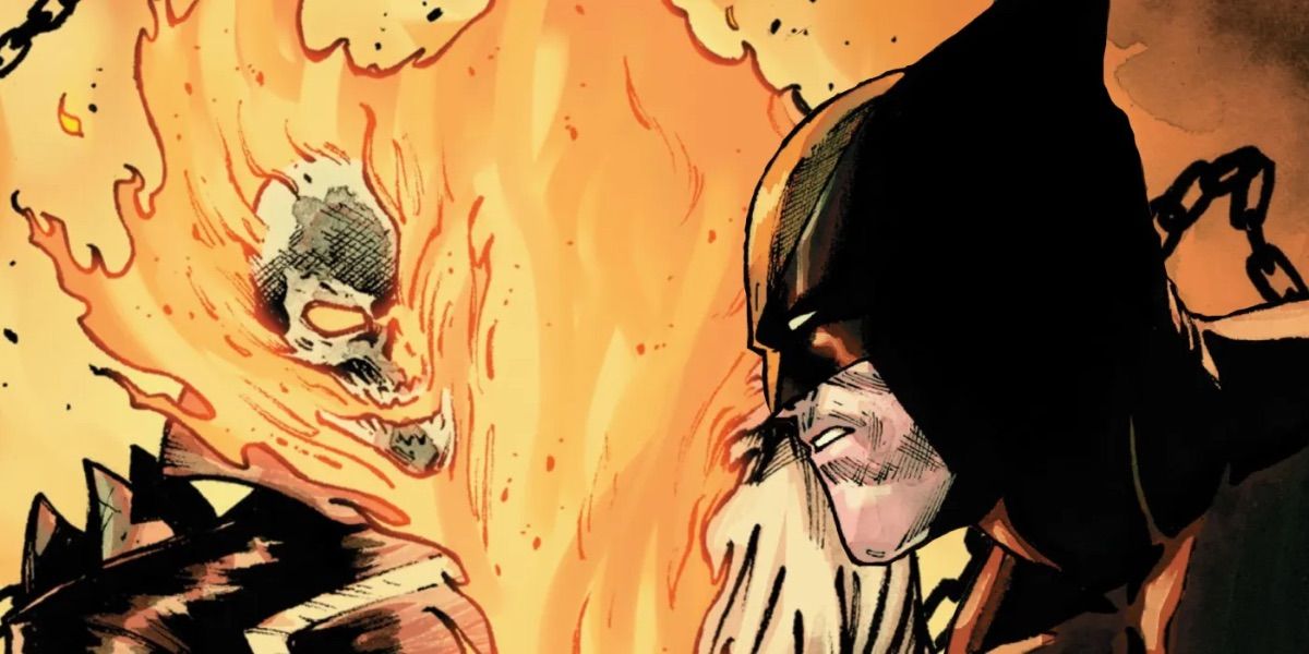 Ghost Rider and Wolverine stare each other down from Marvel Comics 