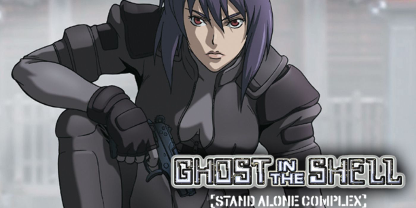 Ghost in the Shell: Stand Alone Complex com a arte principal do Major Makoto Kusanagi.