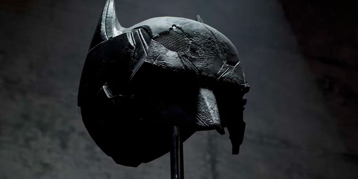 Batman broken cowl on display in Gotham Knights' Belfry
