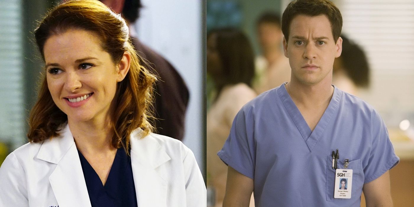 Split image of April and George on Grey&rsquo;s Anatomy