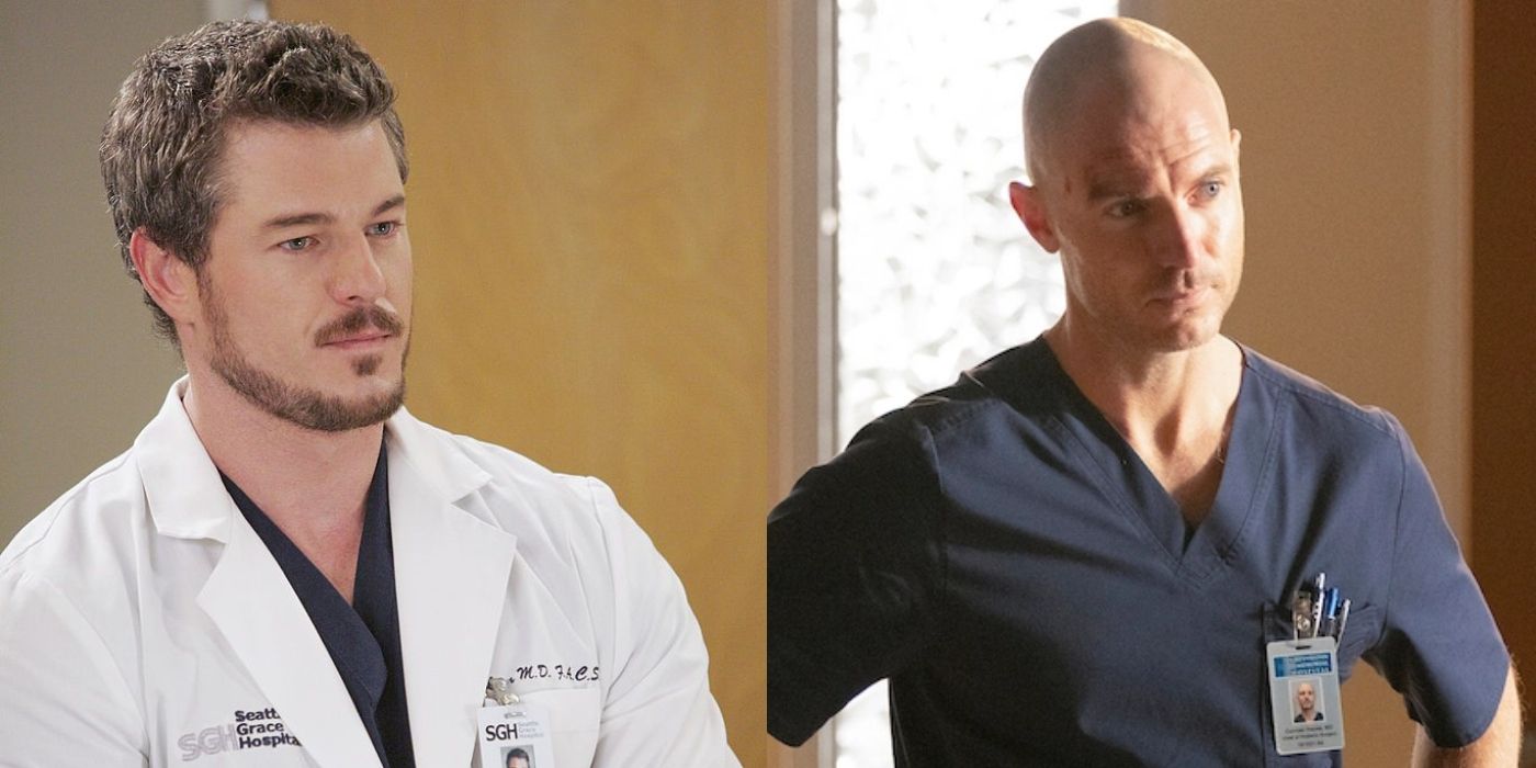 Split image of Mark and Cormac on Grey&rsquo;s Anatomy