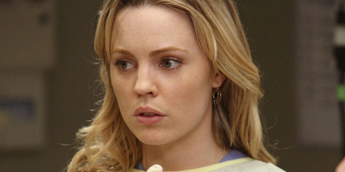 Sadie Harris looking upset on Grey's Anatomy