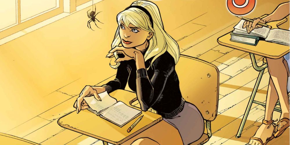 Une image de Gwen Stacy tirée des bandes dessinées