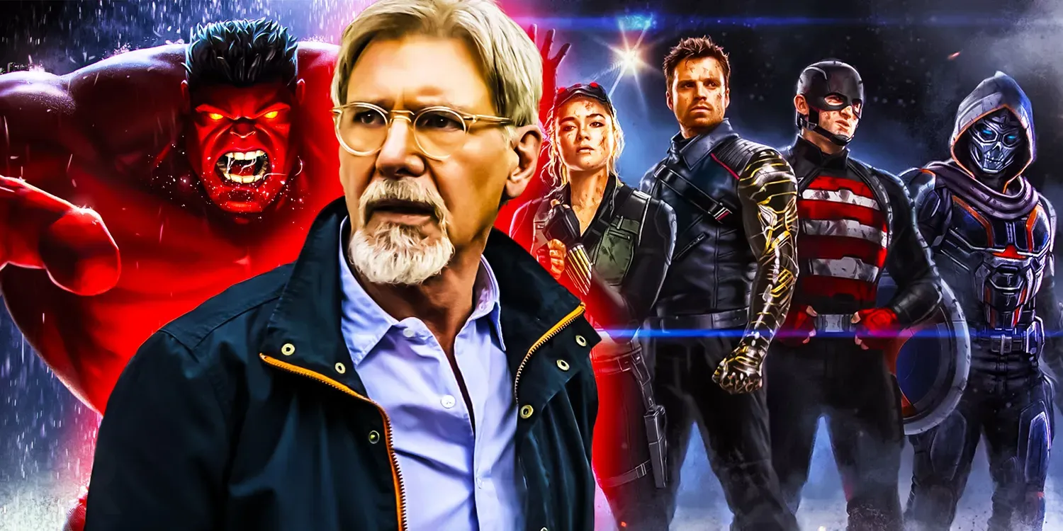 Custom image of Red Hulk, Harrison Ford, and the cast of Thunderbolts.