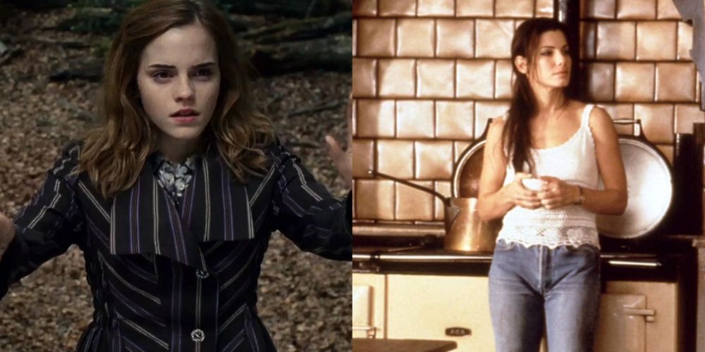 A split image features Hermione Granger in Harry Potter and Sally Owens in Practical Magic