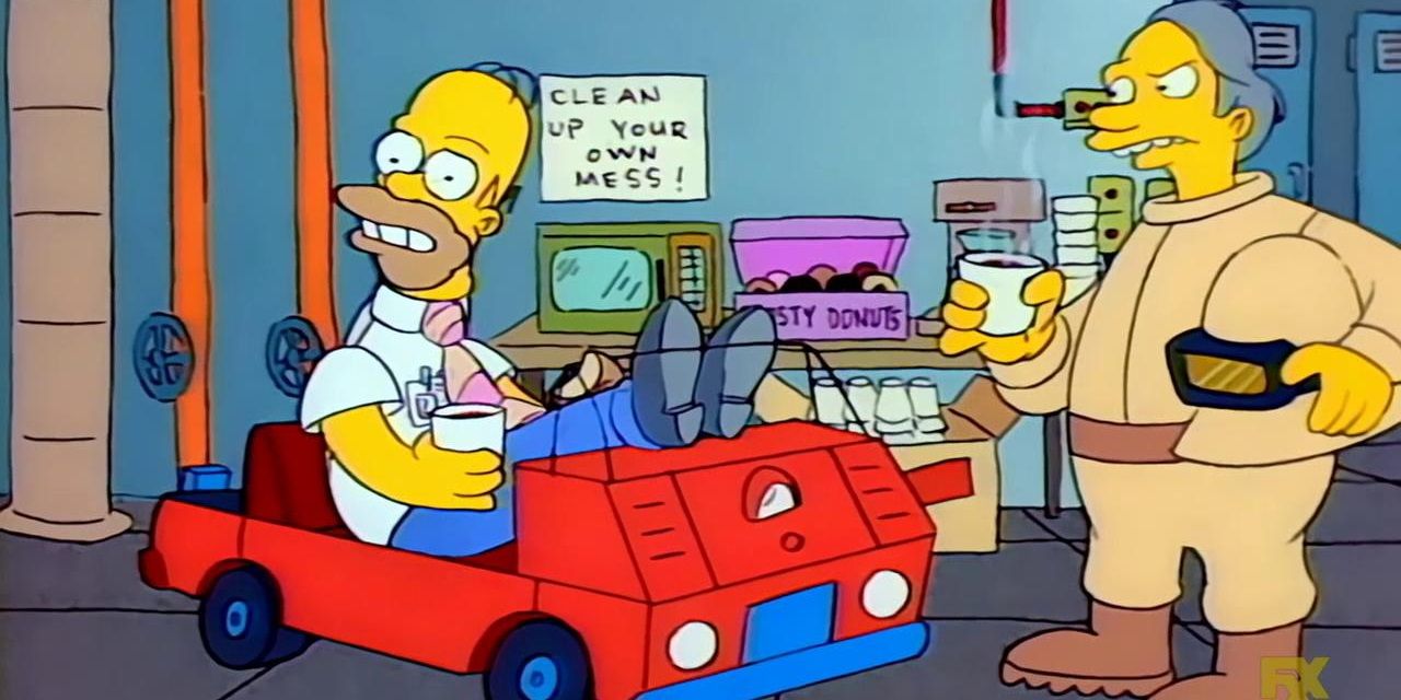 Homer at work in The Simpsons