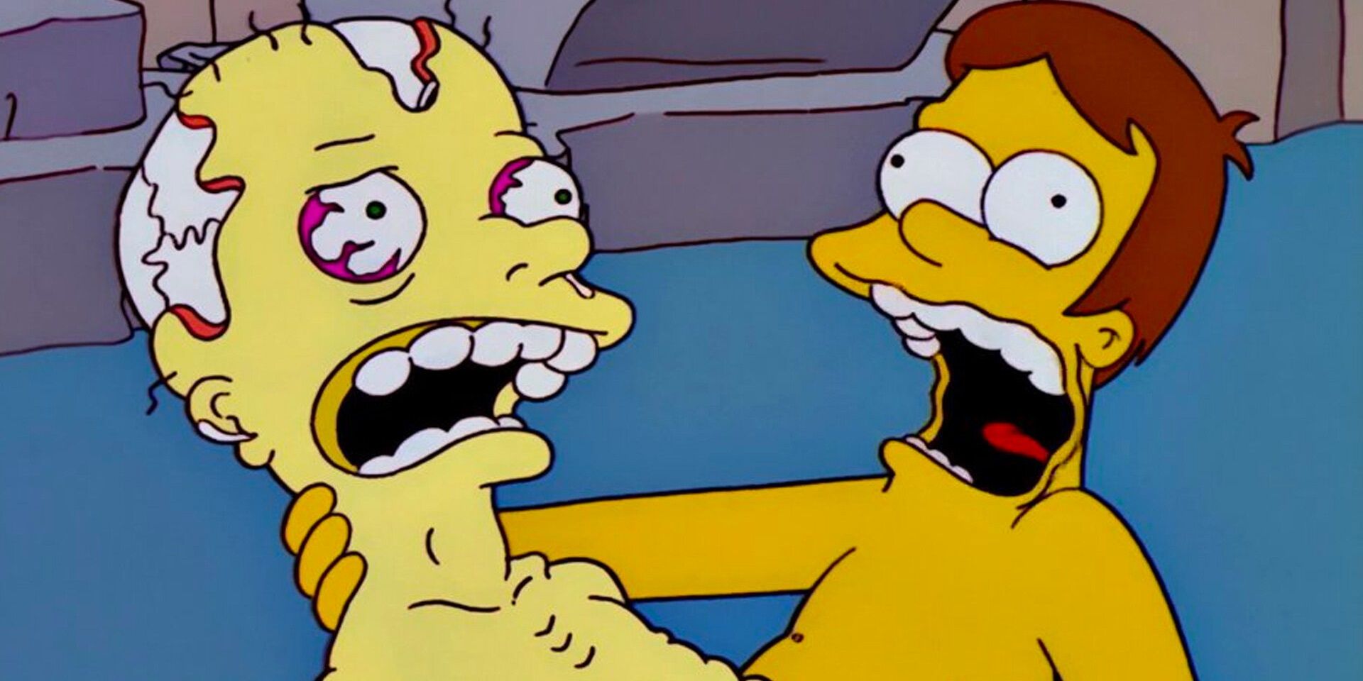 Homer sees a corpse in The Simpsons