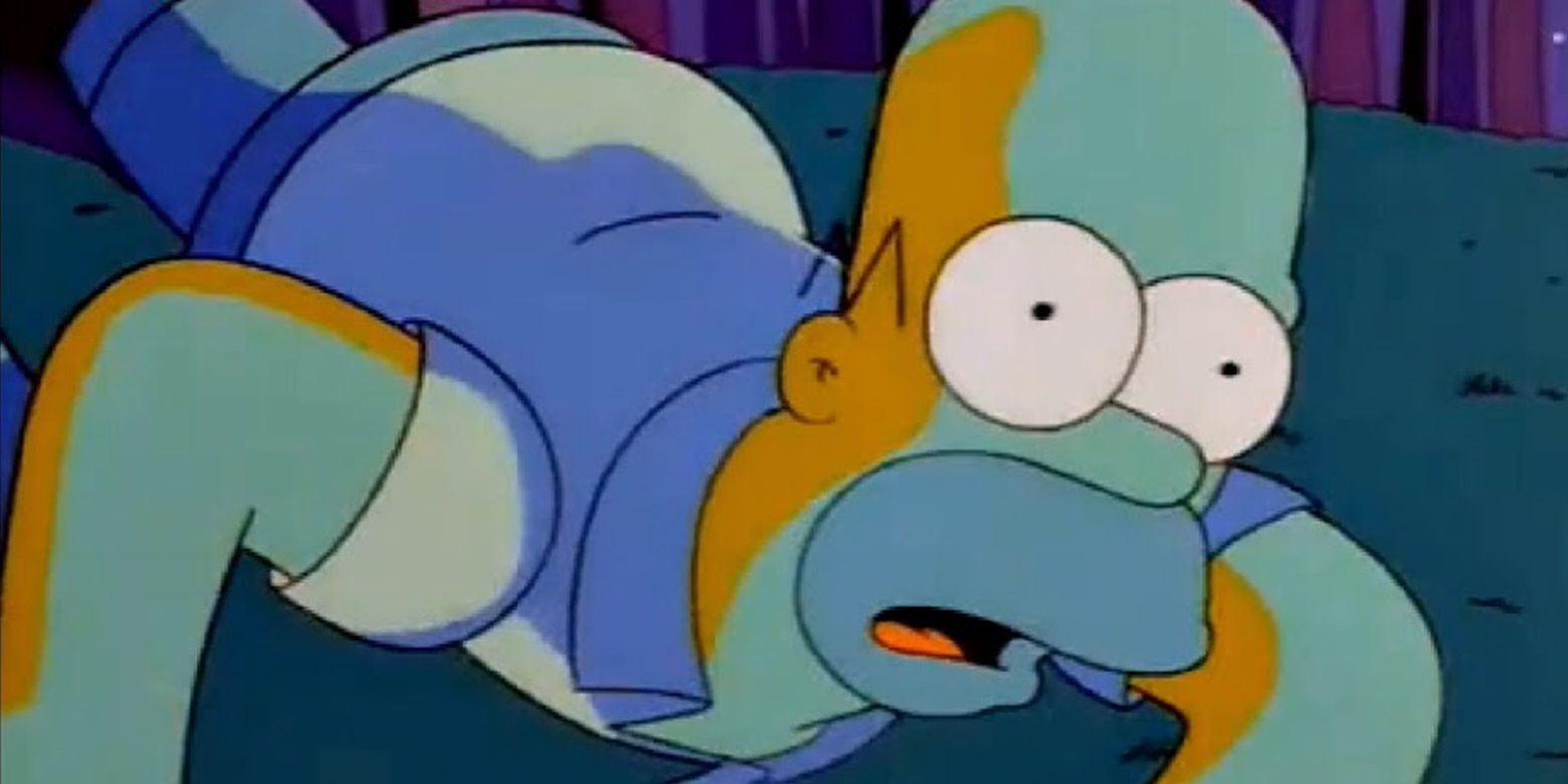Homer sees an alien in The Simpsons