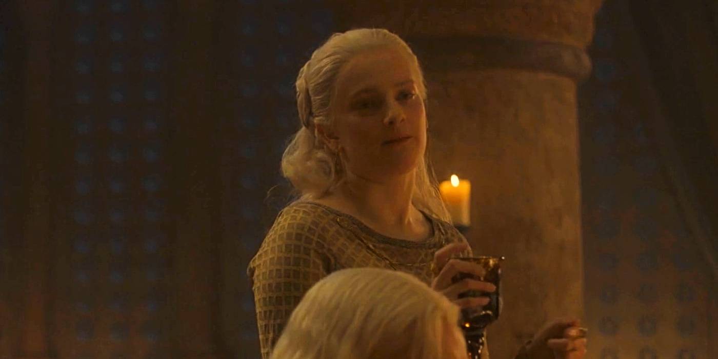 Phia Saban como Helaena Targaryen em A Casa do Dragão (Reprodução / HBO)