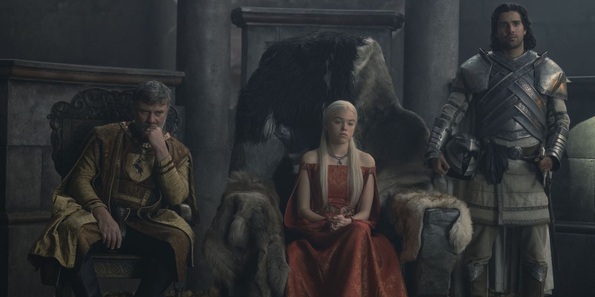 House of the Dragon episódio 4 Julian Lewis Jones como Boremund Baratheon Milly Alcock como Princesa Rhaenyra Targaryen Fabien Frankel como Sor Criston Cole