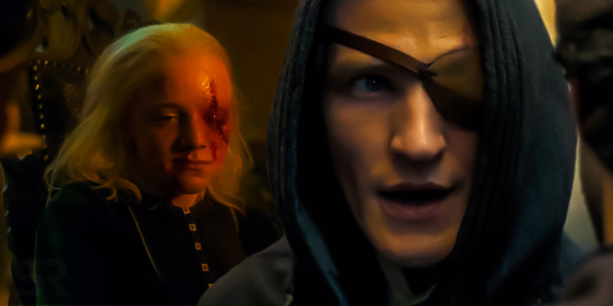 House of the Dragon's young and older Aemond Targaryen with eye patch