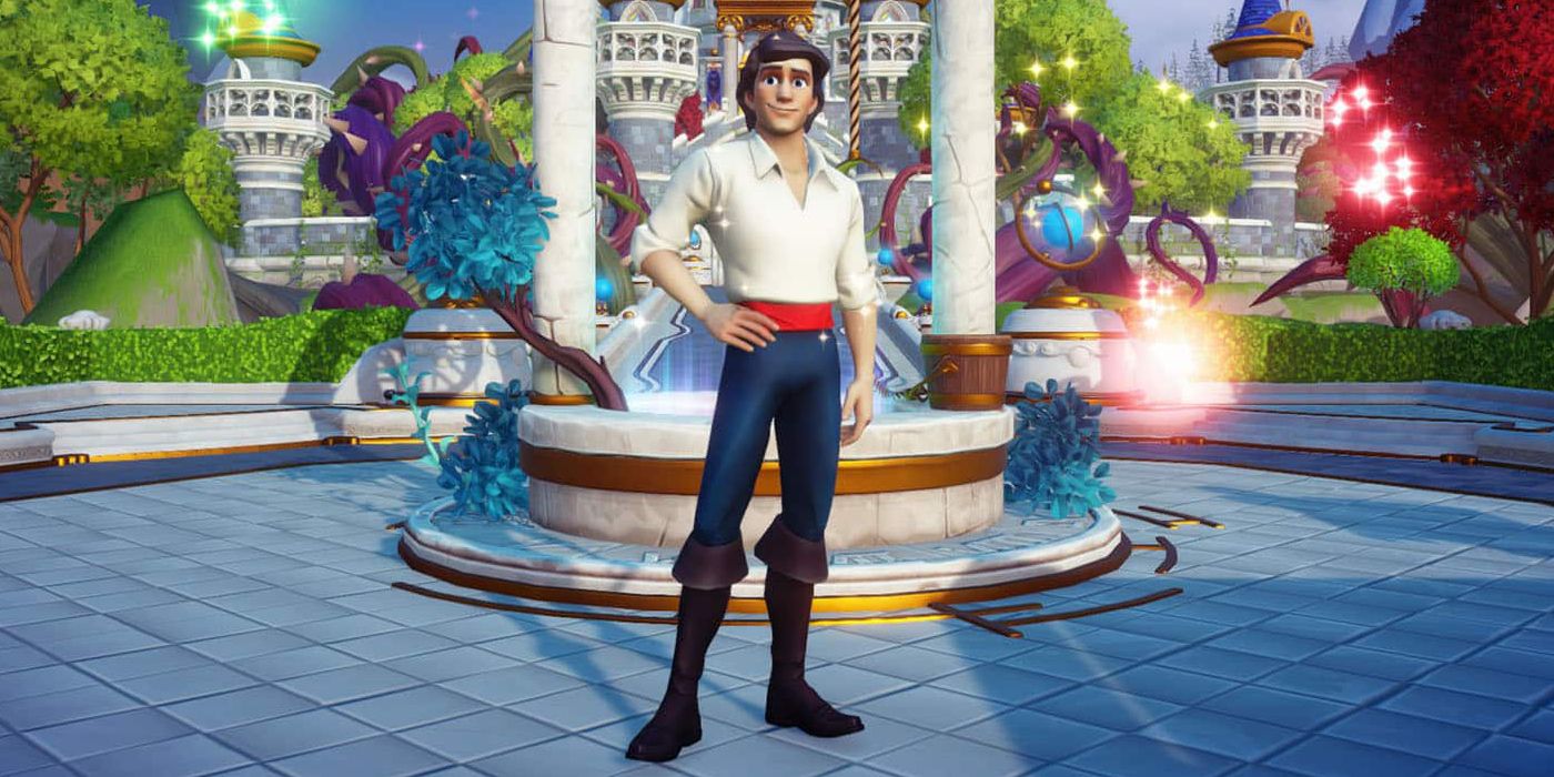 Prince Eric Standing In Front of a Fountain in Disney Dreamlight Valley 