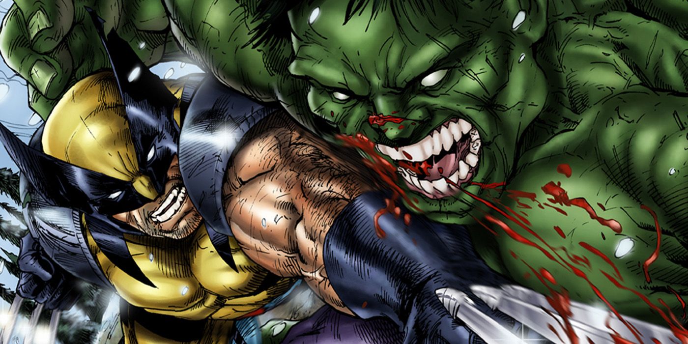 Hulk Fighting Wolverine Marvel