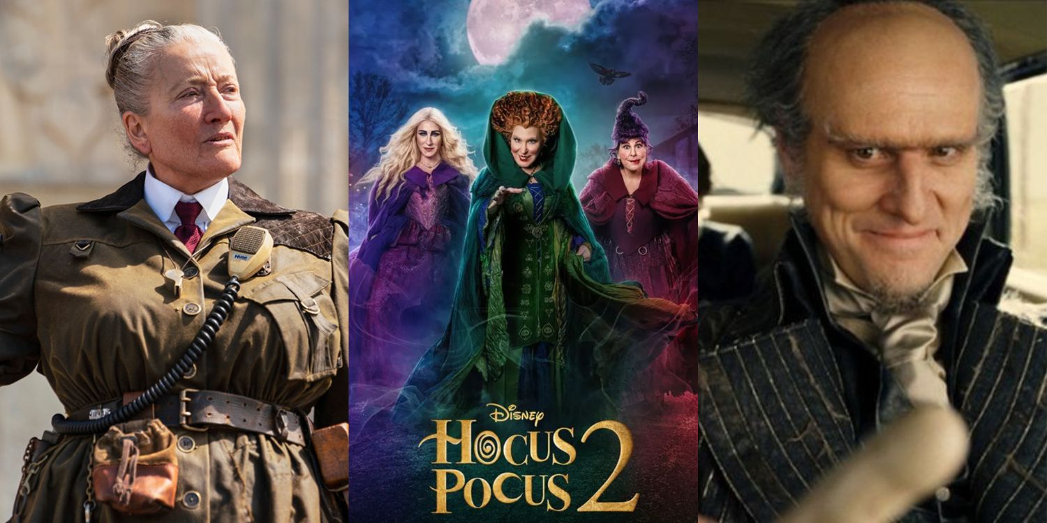 Images from Matilda, Hocus Pocus 2 and Lemony Snicket's A Series Of Unfortunate Events Split Image