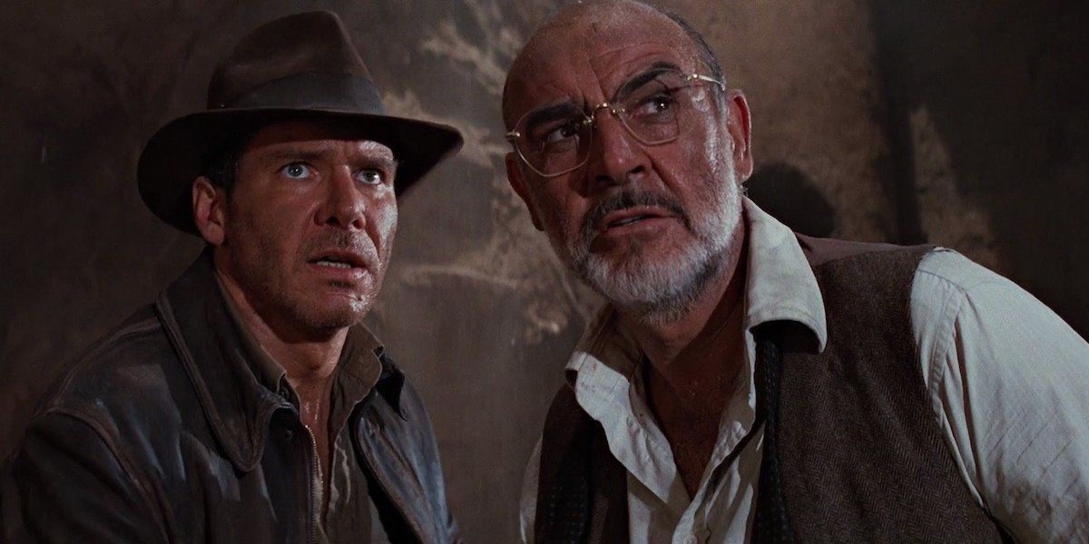 Indy e Henry Sr no templo do Graal em Indiana Jones e a Última Cruzada