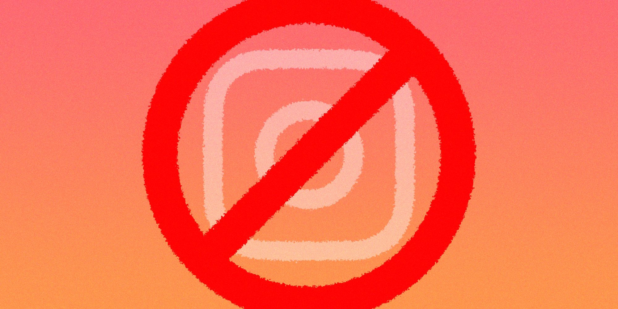 Instagram Logo With Stop Symbol