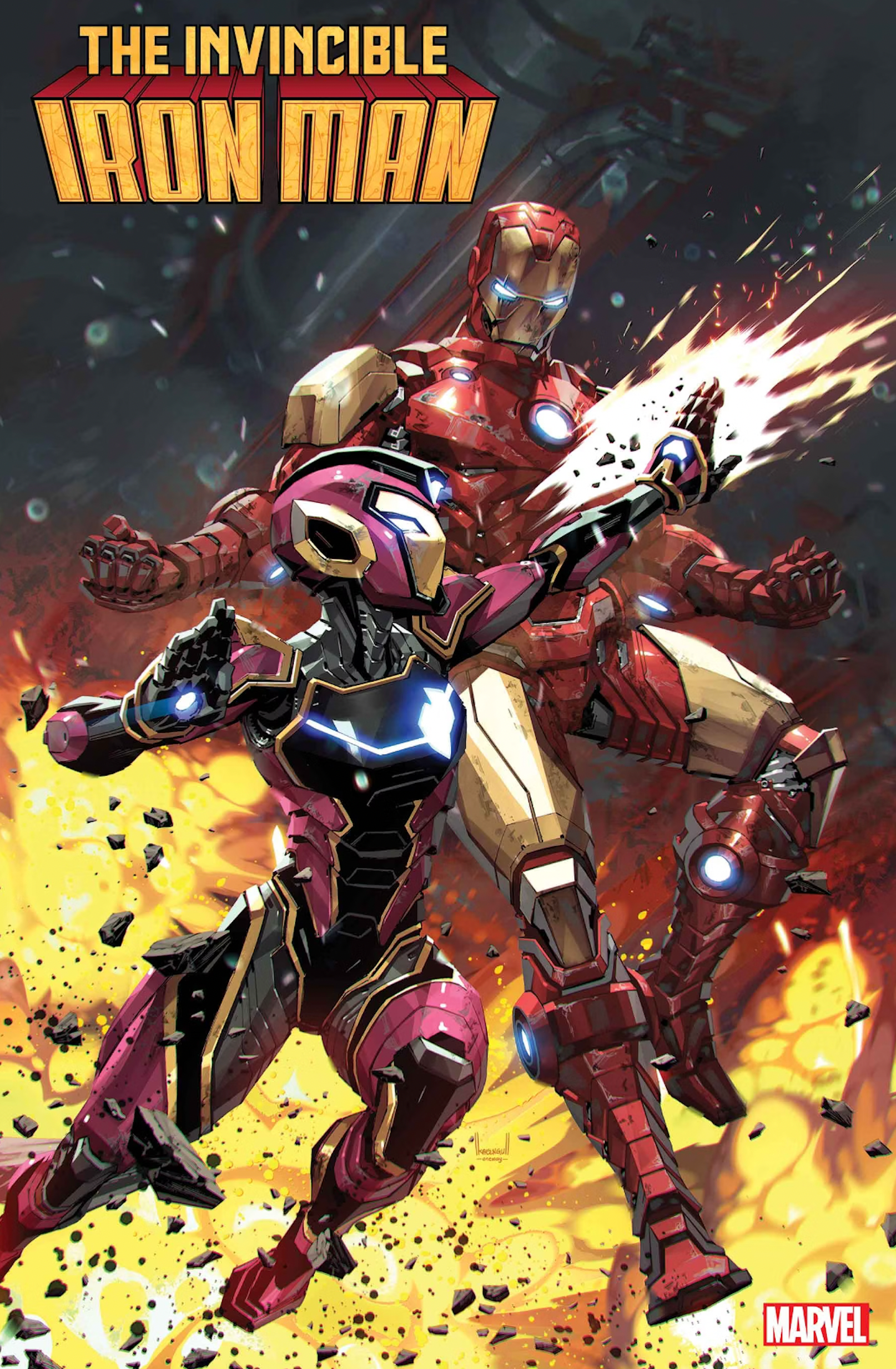 Iron Man and Ironheart fight