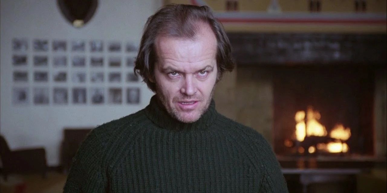 Jack Torrance parecendo maluco em O Iluminado