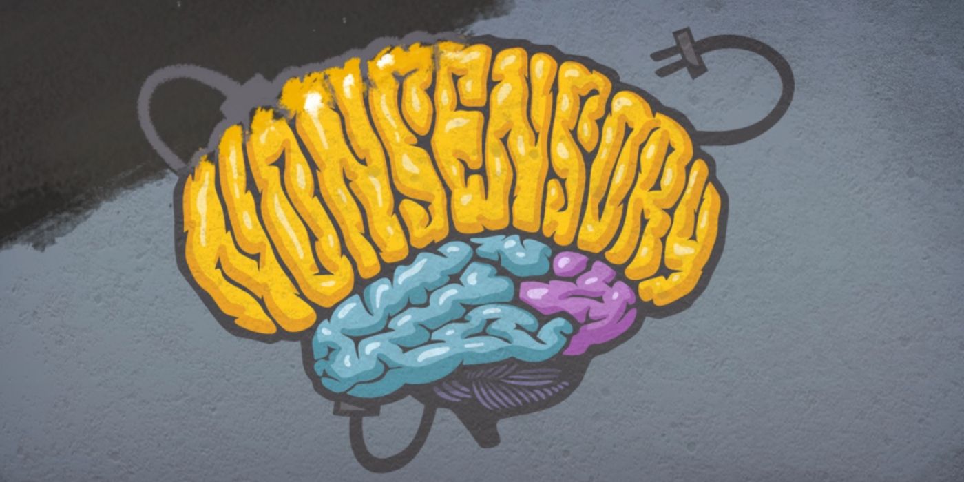 Jackbox Party Pack 9 Nonsensory Logo with the title of the game written to form a Brain shape