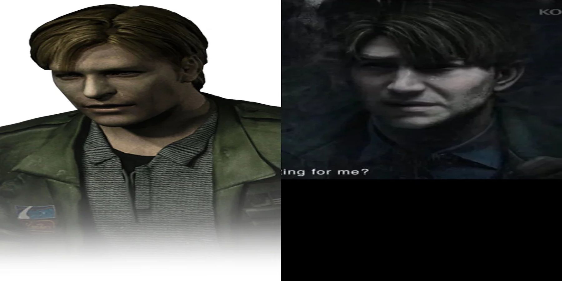 Side by side comparison of James Sunderland from Silent Hill 2 and the PS5 Remake