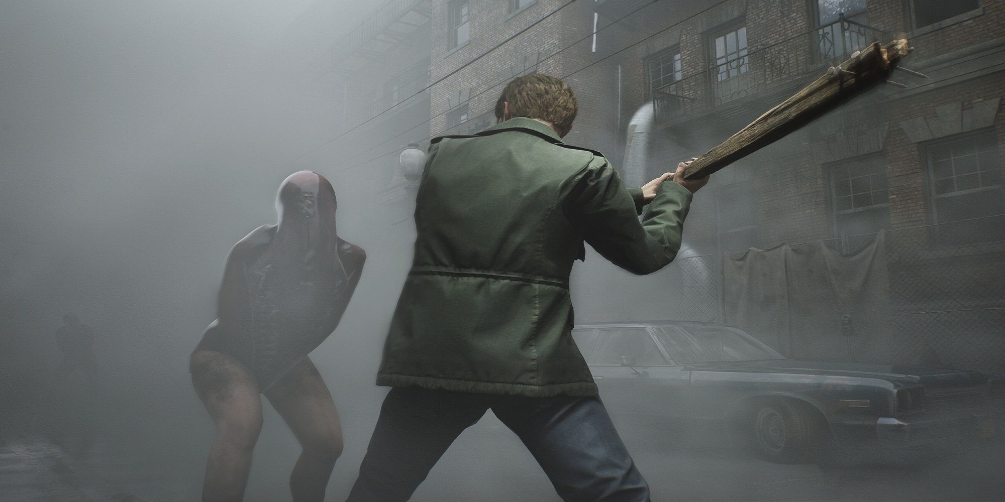 James sunderland fighting monster in silent hill 2 remake