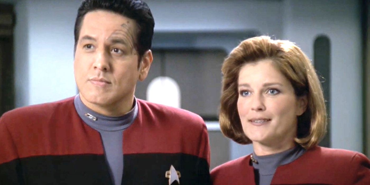 Janeway and Chakotay from Star Trek: Voyager.