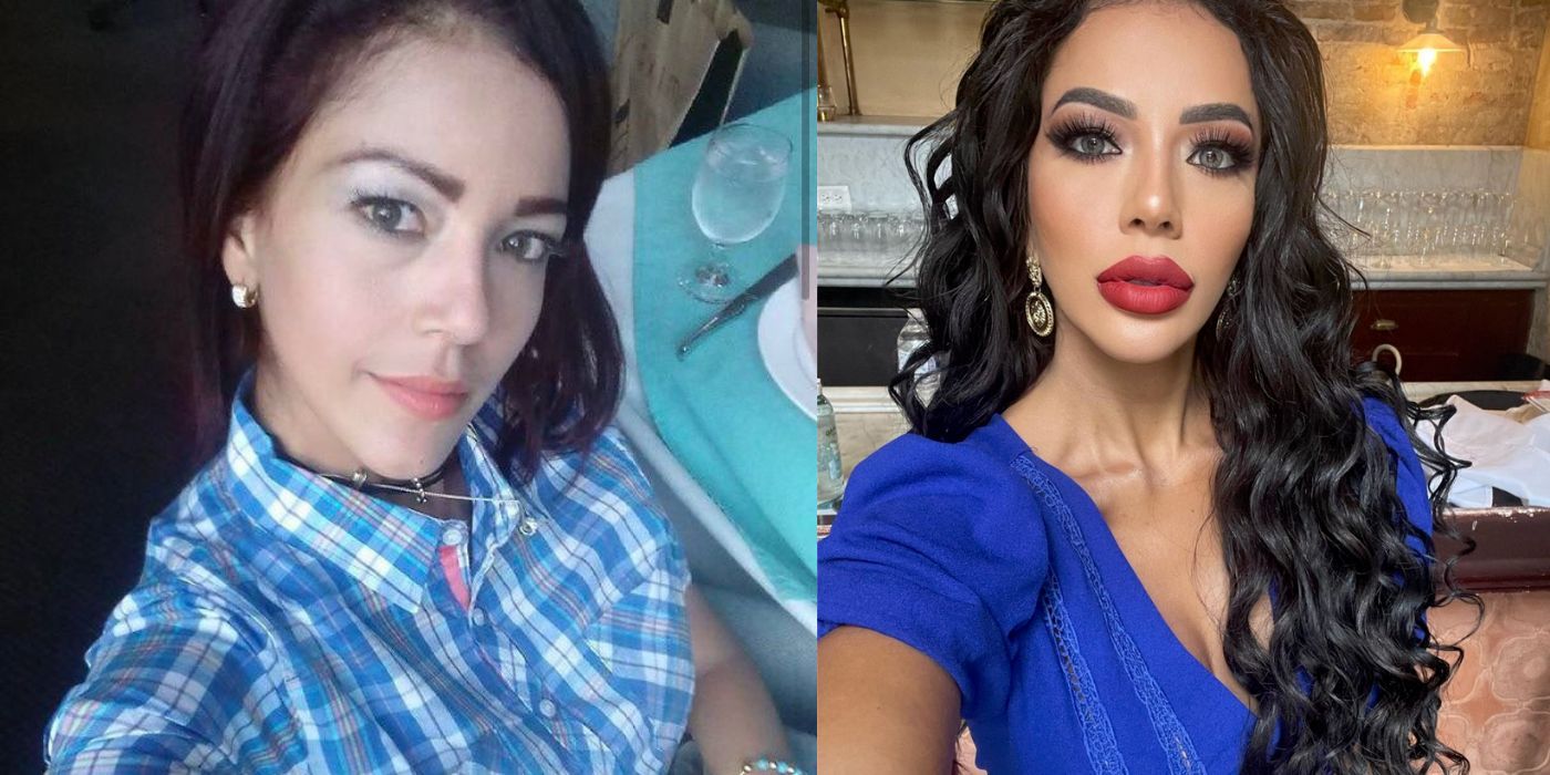 Jasmine Pineda From 90 Day Fiancé in side by side before and after photos