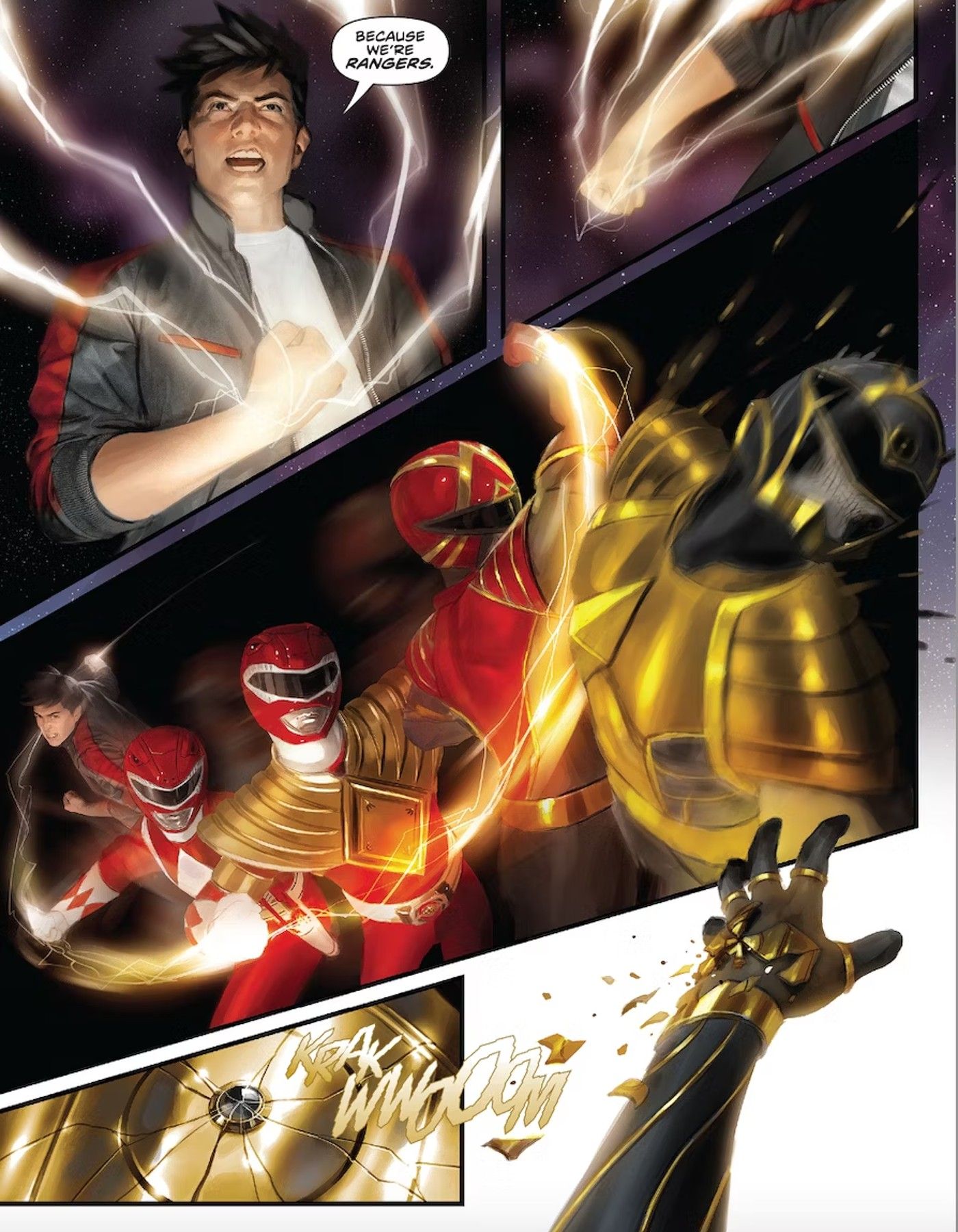 Jason the Red Omega Mighty Morphin Power Rangers defeats The Death Ranger
