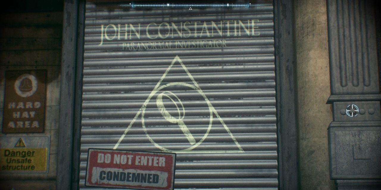 John Constantine Paranormal Investigator placa escondida em Batman Arkham Knight