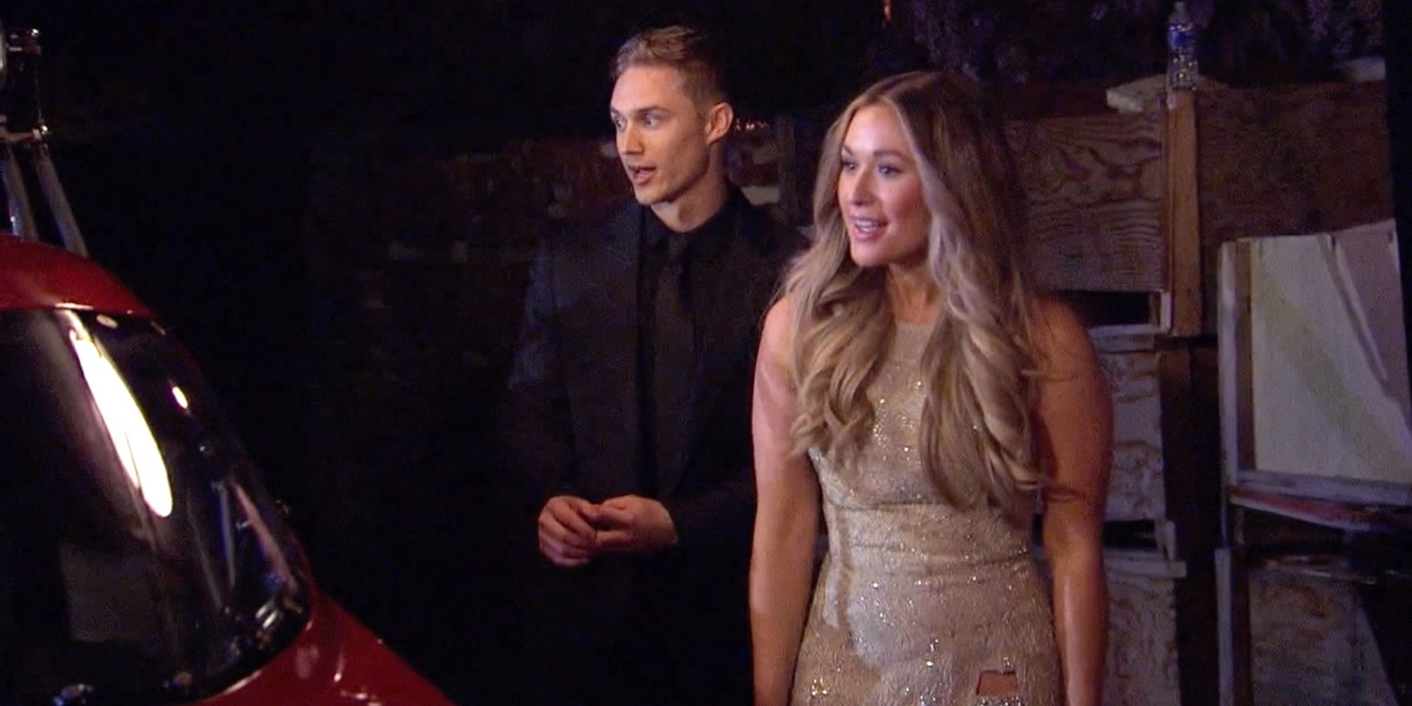 Jordan V talks with Rachel on night one of The Bachelorette.