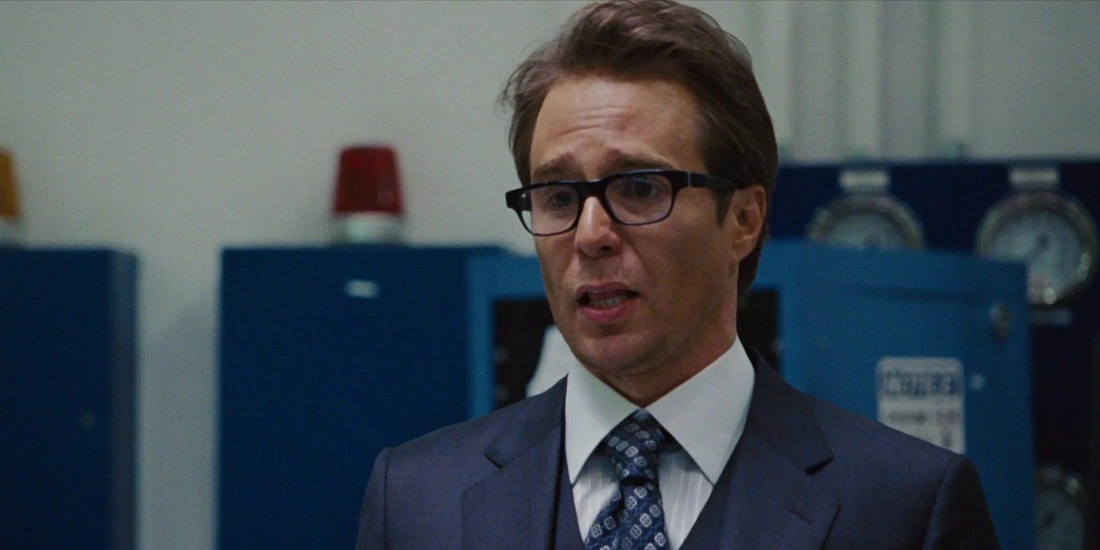 Justin Hammer wearing a suit in Iron Man 2
