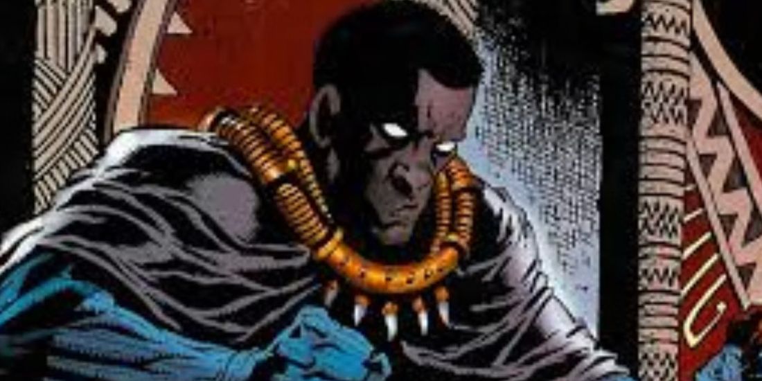 K&rsquo;Shamba sits in his chair in Marvel Comics