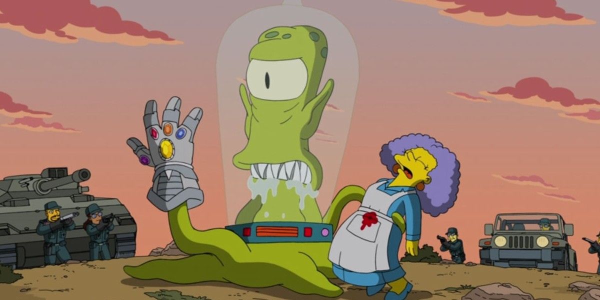 Kang usando a Manopla do Infinito em Os Simpsons
