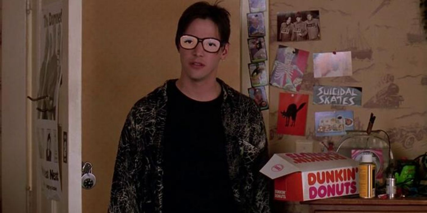 Keanu's character wearing funny glasses in Parenthood