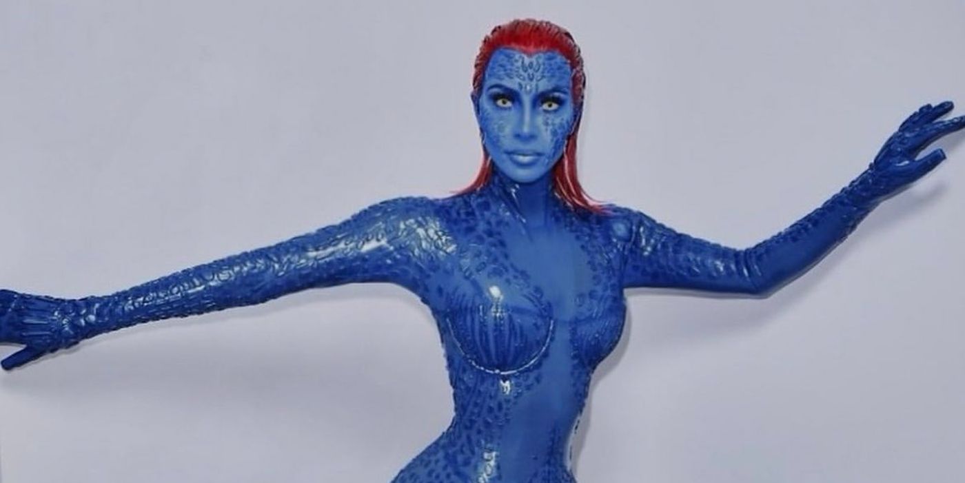 Kim Kardashian as Mystique for Halloween 2022
